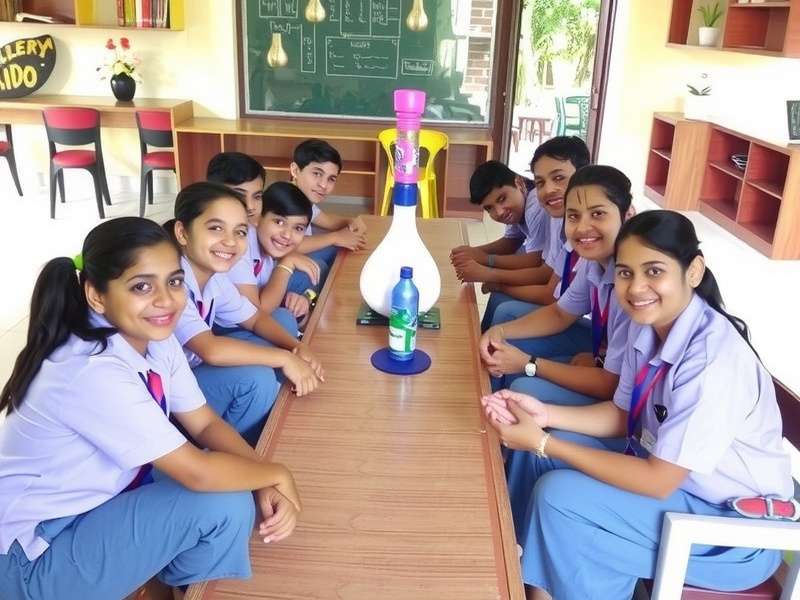Student receiving award on stage